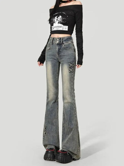 Retro High-waisted Flared Jeans Women's 2025 Summer Thin New Slim-fit Pants