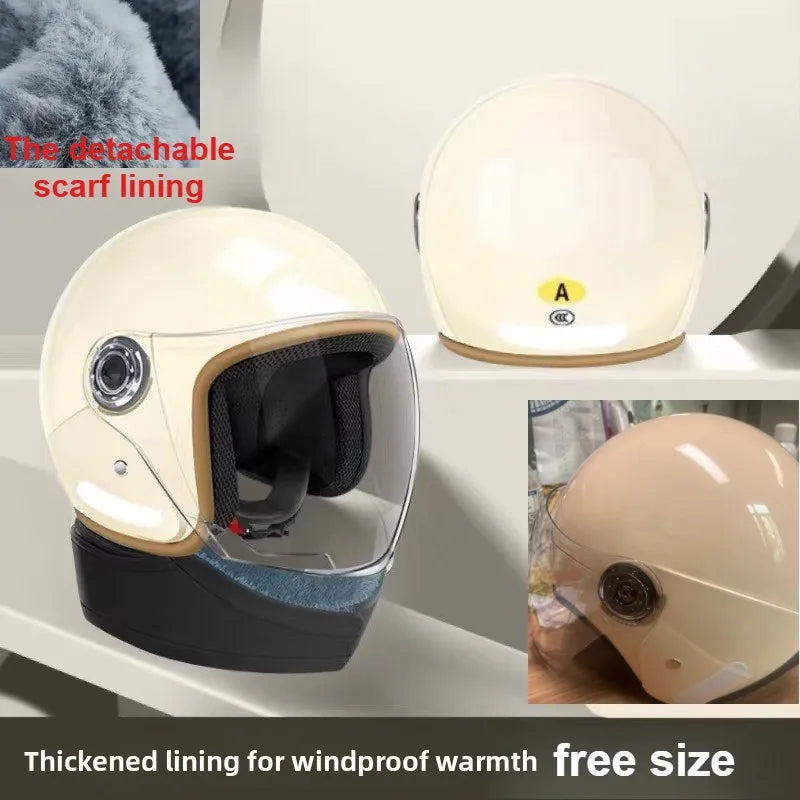 Motorcycle Electric Bicycle Men's and Women's Universal Safety Helmet Winter All Season Universal Half Helmet helm motorcycle
