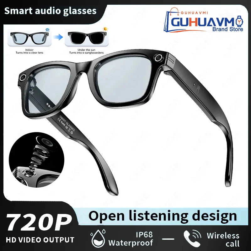800K HD Camera Smart Sunglasses Video Recording Translator Music Playback Eyeglasses Wireless Bluetooth Call Smart Glasses 2025