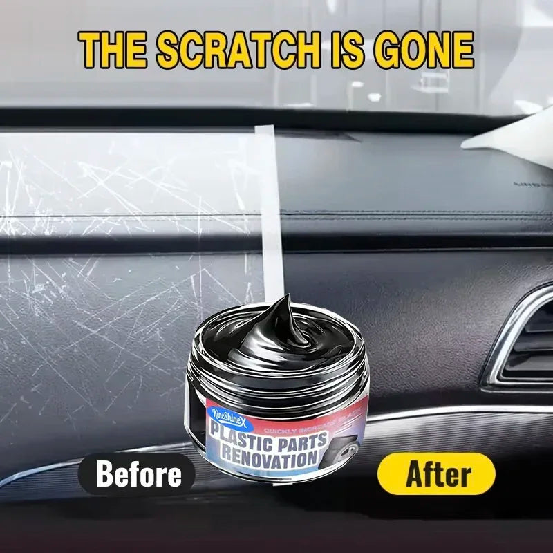 Car Interior Scratch Repair Cream - Car Scratch Repair | Tire Gloss Repair, Black Interior and Dashboard Plastic Surface Repair