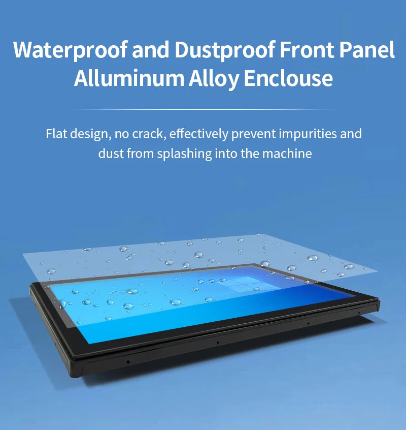 17 Inch Flat True Capacitive Touch Screen Monitor Waterproof Wall Mount Metal Case Industrial Square Display With VGA HDMI USB