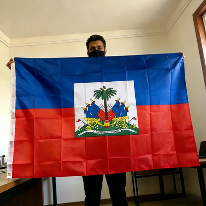 Haiti Flag 150x90cm Large 3x5 FT Haitian National Flag Polyester Double Stitched Outdoor Indoor Decoration