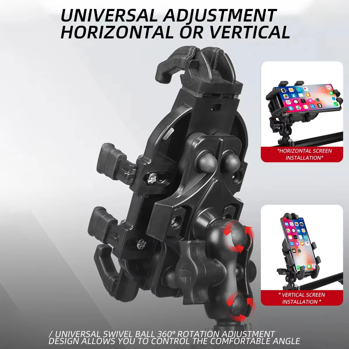 Mobile Phone Holder With Shock Absorber Module Adjustable at Any Angle for Motorcycle Scooter ATV bike Cell Phone Bracket