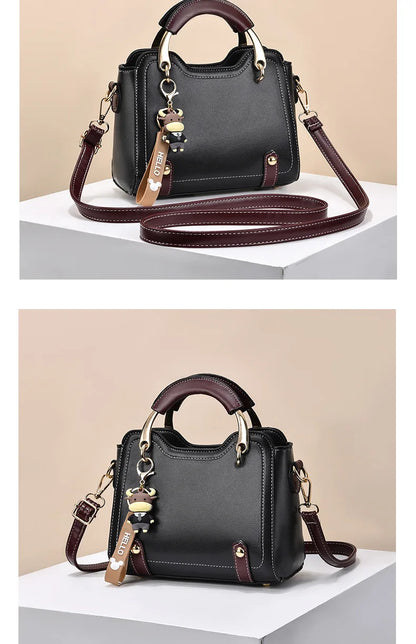 New with Printed Letters Women Square Handbag Messenger Bags with Pendant Office Ladies Bags Female Crossbody Shoulder Bags