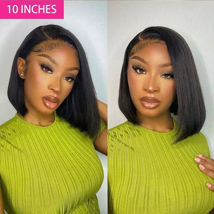 4x4 5x5 HD Lace Frontal Glueless Bob Wig Human Hair 10 Inch Straight Human Hair Wig Pre Plucked HD Short Bob Lace Front Wig 13x4