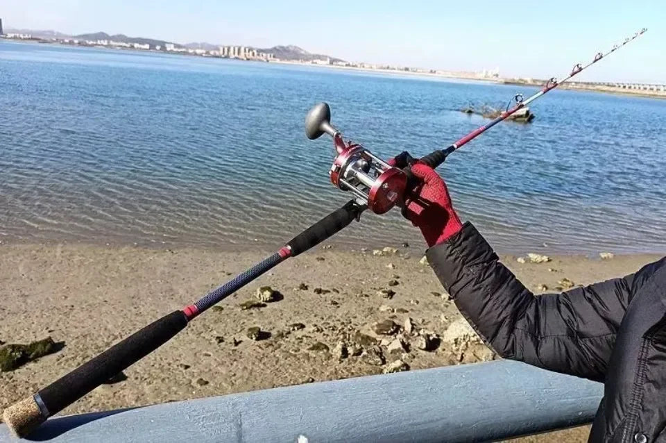 1.6M Saltwater Offshore 100-300g Casting/Spinning Carbon Fiber Boat Fishing Rod Portable Travel Fishing Rod EVA Handle Surf Rod