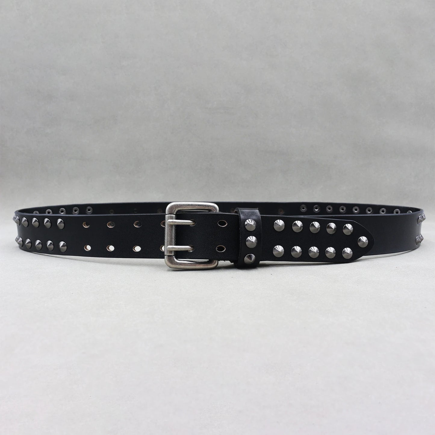 NEW Metal Rivet Cowboy Belt Genuine Leather Cowskin Men Belt Punk Rivet Jeans Belts For WOMEN Ceinture Homme Cinturones Hombre