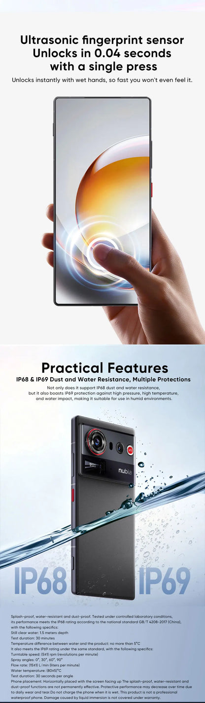 nubia Z80 Ultra 5g Smartphone Global Version Snapdragon 8 Elite Gen 5 6.85'' 144Hz Oled Display 7200Mah 90W Fast Charging 64Mp