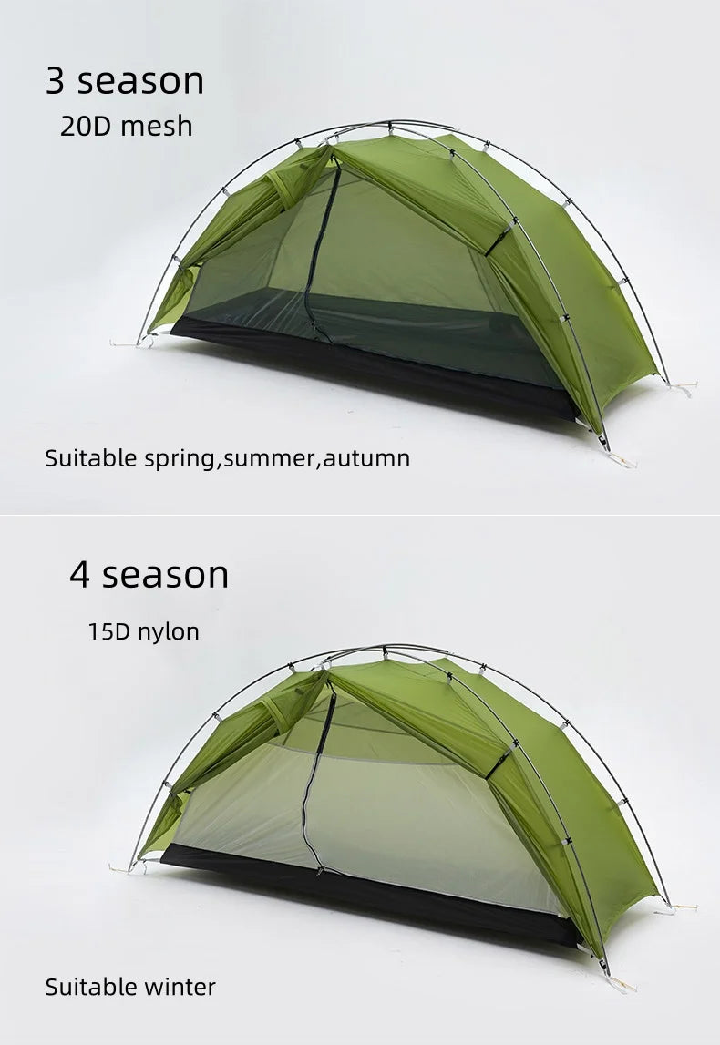 3F UL GEAR Taiji 1 Tent Outdoor Camping 1 Person Tent Ultralight 15D Nylon Tent Waterproof Hiking Mountaineering