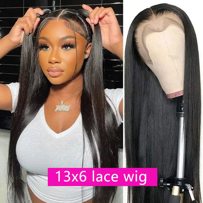 40 Inch Wigs Human Hair Hd Frontal 13x6 Raw Real Length Straight Human Hair Lace Wig Overseas Warehouse Free Shipping