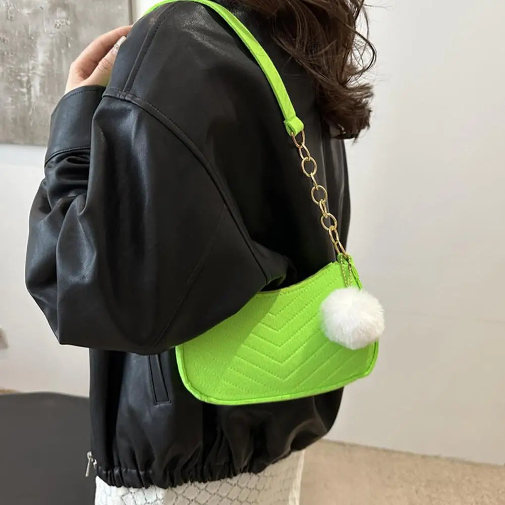 Mini Women Shoulder Bags Fashion Felt Women's Bag Design Advanced Underarm Handbags Mini Saddle Bag
