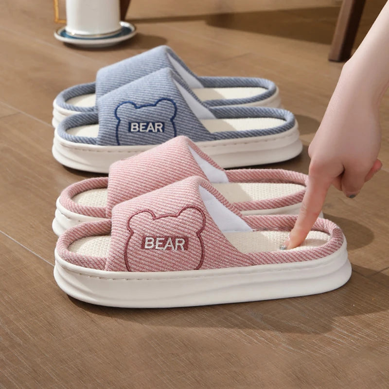 Platform Women's Slippers Flats Indoor Spring Summer Luxury Designer Shoes Girls Casual Soft Sole Cartoon Home Slides Elegant