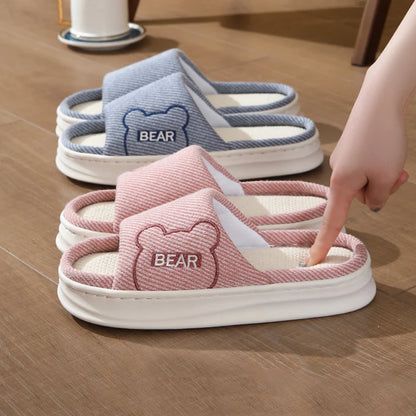 Platform Women's Slippers Flats Indoor Spring Summer Luxury Designer Shoes Girls Casual Soft Sole Cartoon Home Slides Elegant