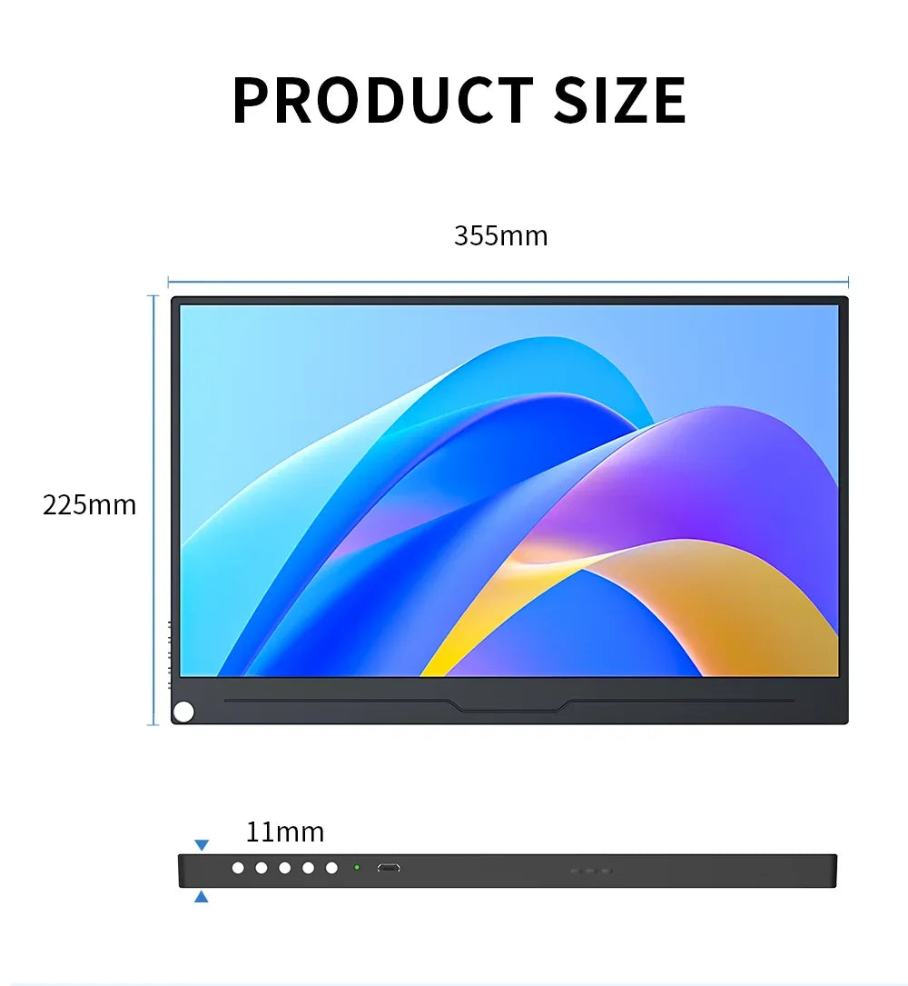 4K Gaming Monitor 15.6 inch Portable Monitor 3840x2160 60Hz Extended Screen Display for Xbox PS 4 5 Switch Office Work Phone