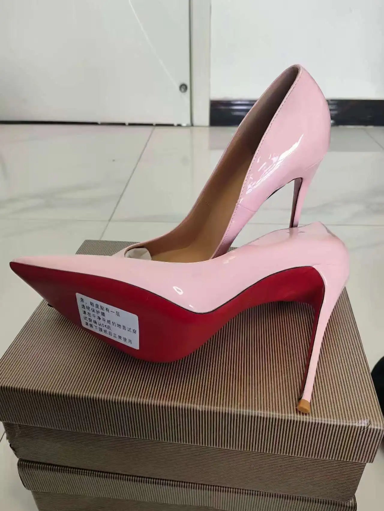 35-48 size slim high heels women's high heels sexy pointed wedding shoes party high heels patent leather neutral shoes