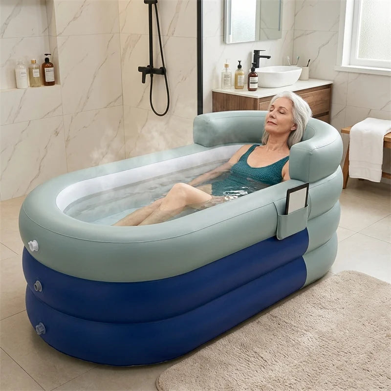 Large Capacity Inflatable Bathtub Portable Home Folding Spa Steam Sauna Bathing Bucket Hotel Space Capsule