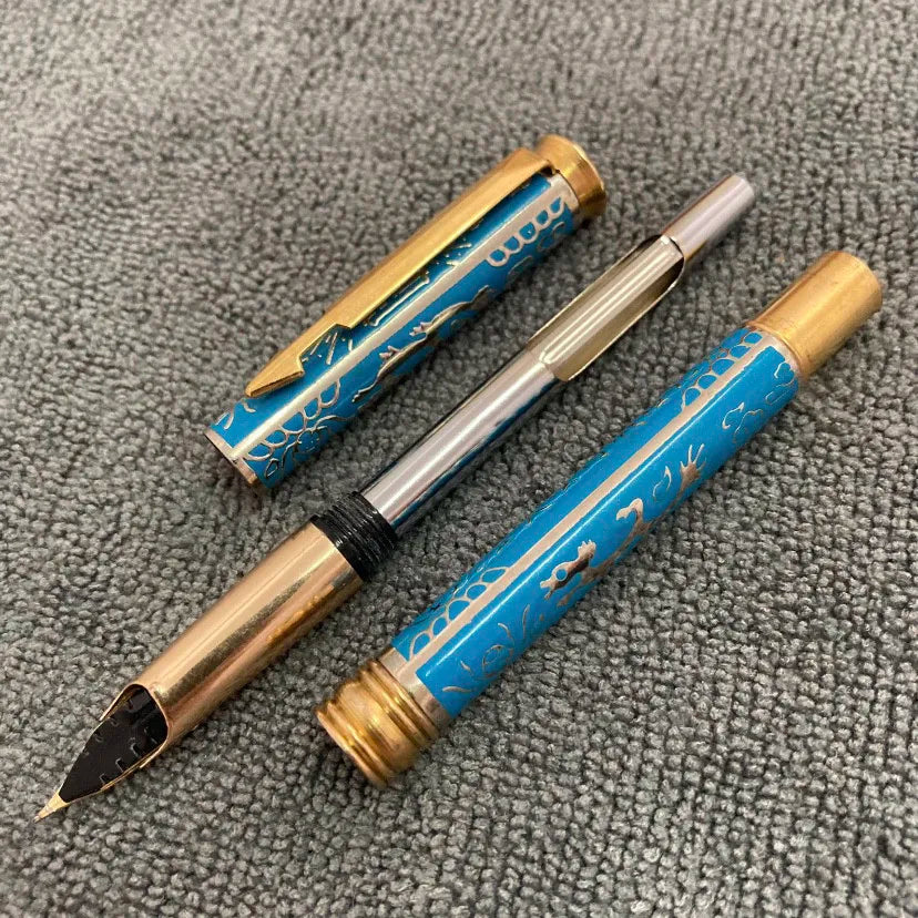 90th Century Bronze Rod Old Fountian Pen Commemorative Edition Zhanghua Ink Pen Retro Office School Writing Gift calligraphy pen