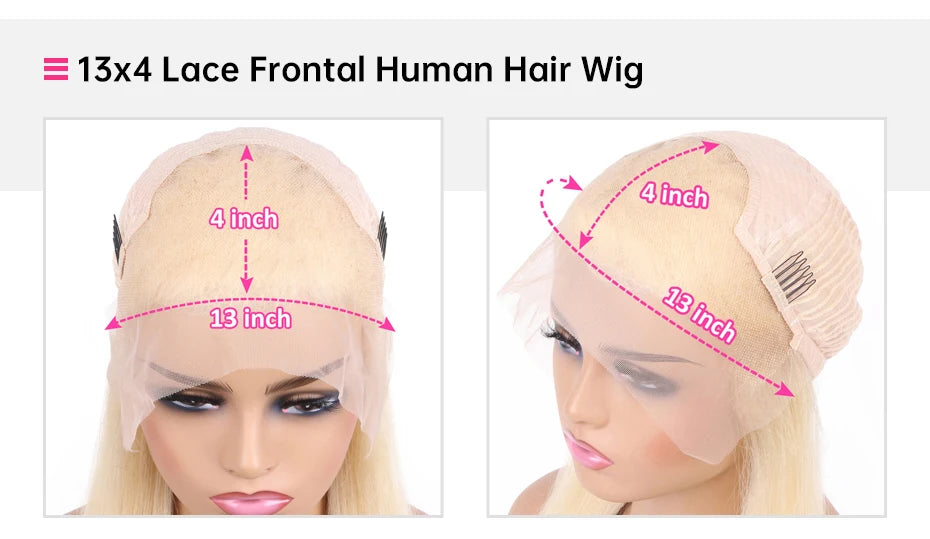 38 Inches 220 Density 360 Lace Frontal Wigs Straight Lace Frontal Wig 13x4 13x6 Blonde 613 Lace Front Human Hair Wigs For Women