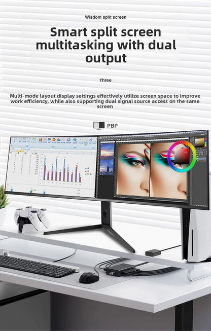 49 Inch Ultrawide Curved Monitor 5K, 32:9 IPS E-Sports Display, 4K 144Hz High Refresh Rate