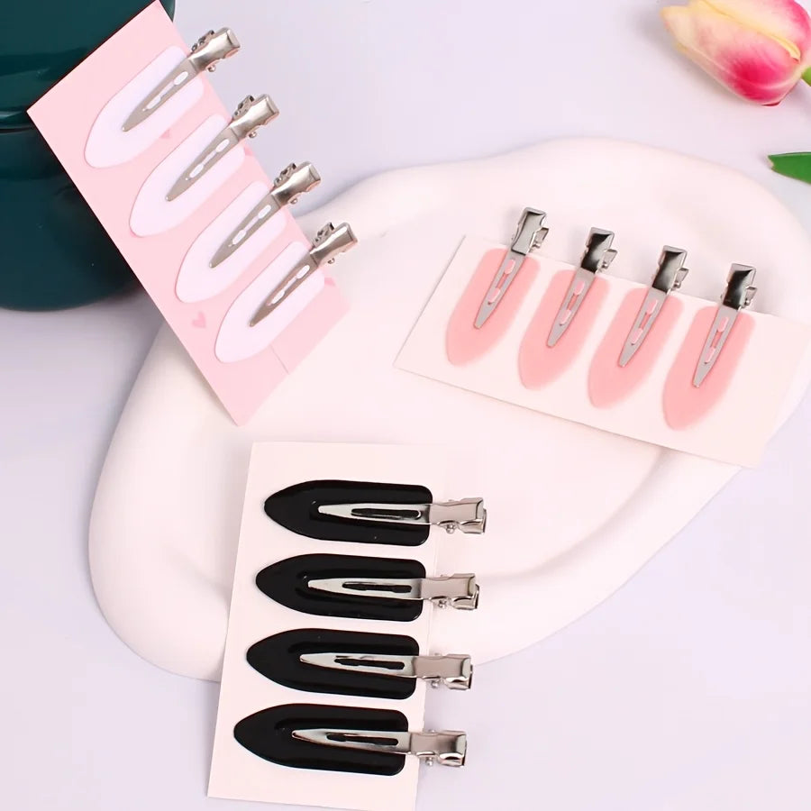 4-piece hair clip set, bangs clip, non slip hair clip, plastic non bending flat head hair clip, suitable for hair salon home use
