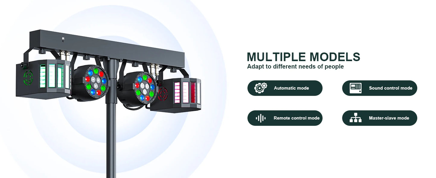 Yiflamefly 60W RGBW LED Par Lights With Bag&Bracket Combination Bracket Lights DMX Stage Light For Church Wedding Birthday Party