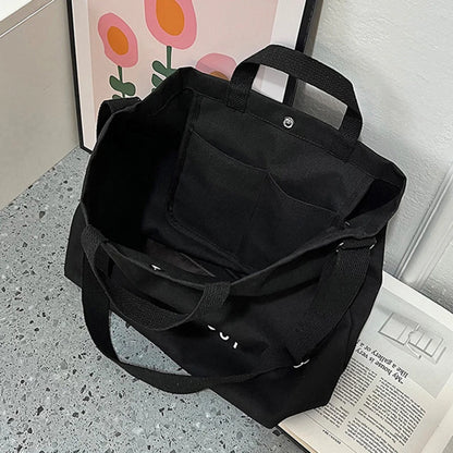 High Quality Canvas Men and Women Simple Cross-body Bag Wash Canvas Thick Handbag Large Capacity Arts Students Package Satchel
