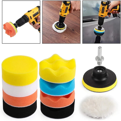Car Polishing Disc Self-Adhesive Buffing Waxing Sponge 3inch Wool Wheel Polishing Pad For Car Polisher Drill Adapter