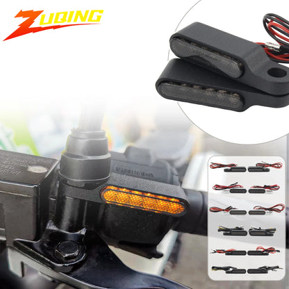 For Harley Sportster Bobber 6 LED Motorcycle Motobike Front Rear Mini Turn Signal Light Flowing Water Flashing Indicator Blinker