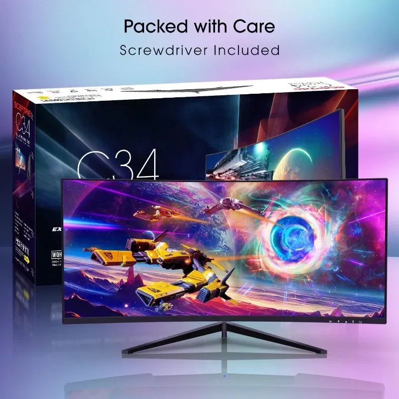 30-inch Curved Gaming Monitor 21:9 2560x1080 Ultra Wide/ Slim HDMI DisplayPort up to 200Hz Build-in Speakers, Metal Black