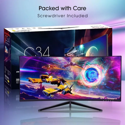 30-inch Curved Gaming Monitor 21:9 2560x1080 Ultra Wide/ Slim HDMI DisplayPort up to 200Hz Build-in Speakers, Metal Black