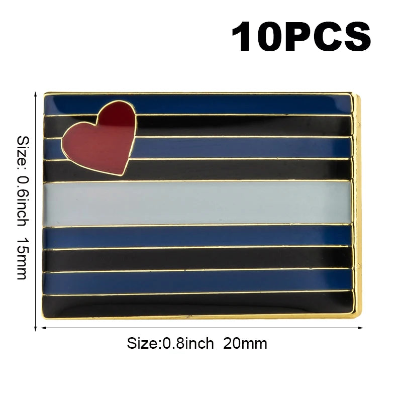 10pcs a lot Philadelphia Pride Badges LGBT Pin Metal Rainbow Badge Pins Gay Pride Lapel Pinback