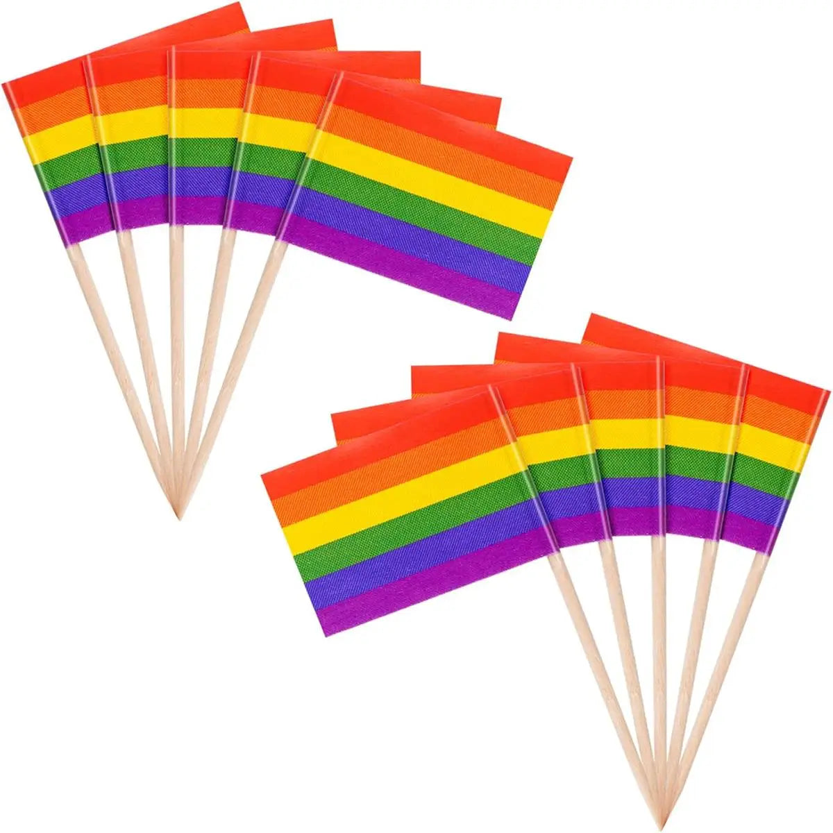 Free Shipping Rainbow Toothpick Flag Lesbian Gay Pride LGBT Flag Banner Colorful Rainbow Flag cooktail sticks