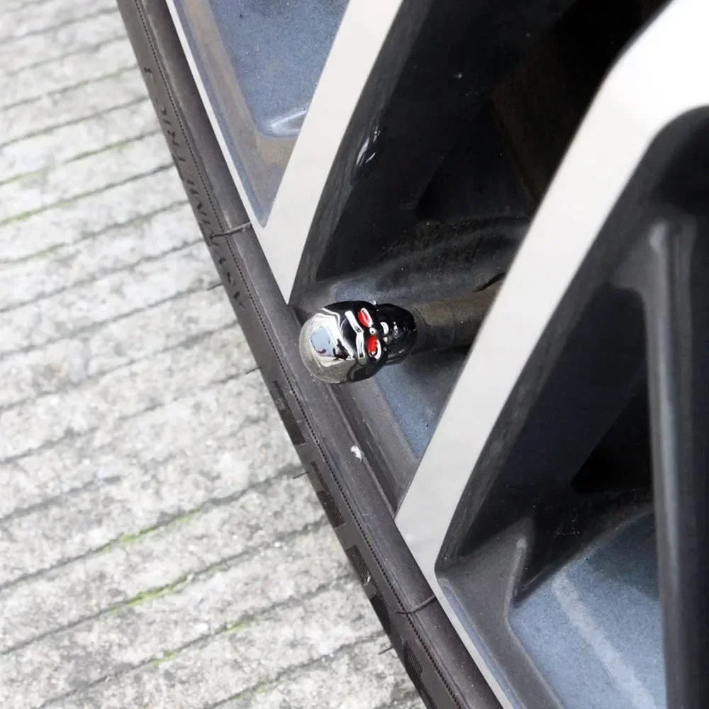 4Pcs Skull Valve Stem Caps Funny Air Caps Cover, Universal Truck Motorcycle Bike Car Tires Valve Stem Caps