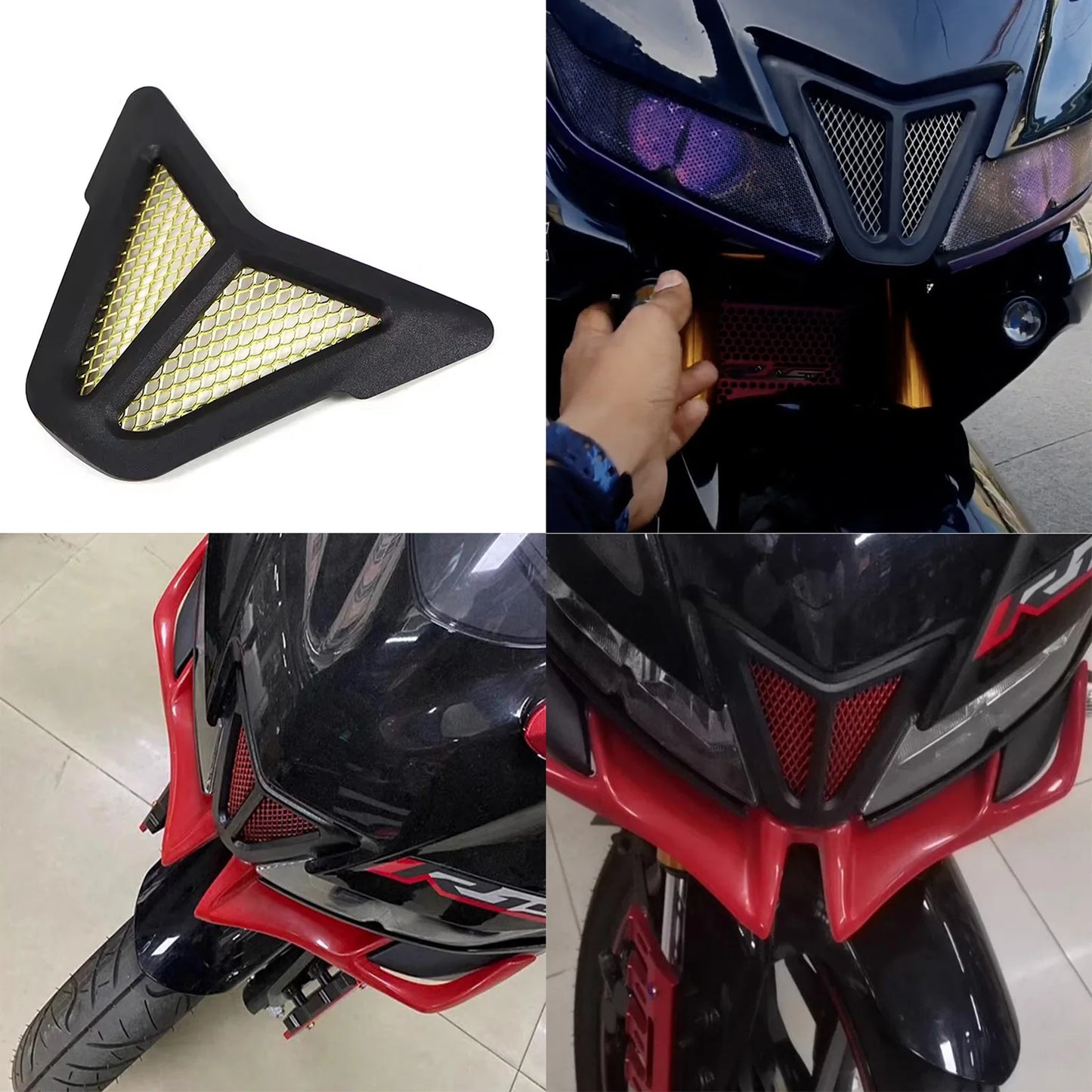 Dirt bike accessories moto decorative air Inlet Head Cover Aluminum Mesh Intake Guard Protector for Yamaha R15-V3 2017-2020