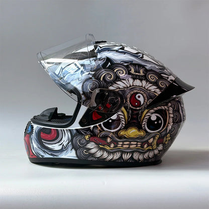 New Vintage Motorcycle Helmet Unisex Full Face Fog Proof Customizable Full Coverage Karting Helmet for Men And Women