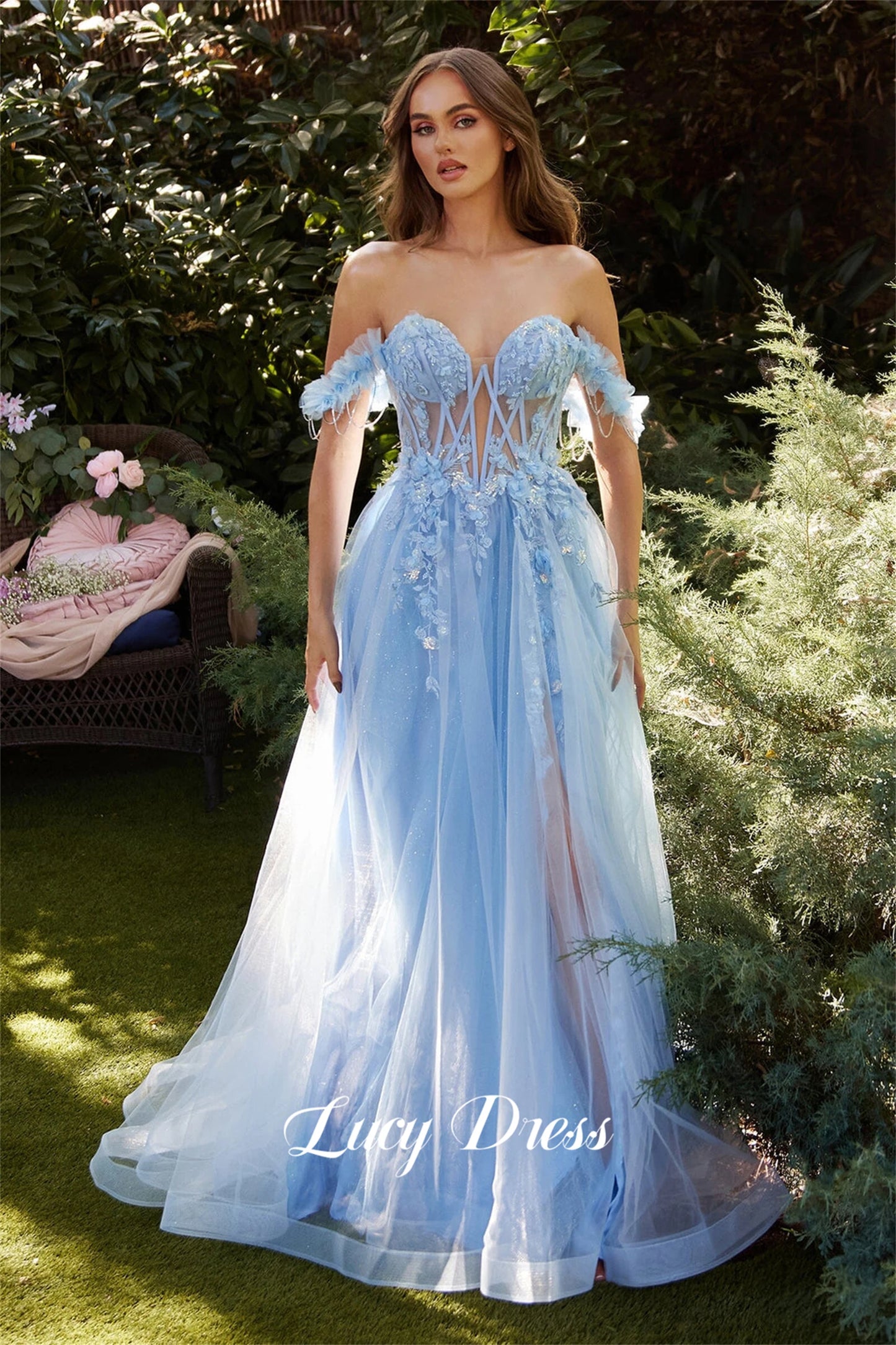 Mesh Applique Grace Line A Evening Dress Wedding Party Prom Dresses Elegant Woman Sharon Happy Graduation Womens Gown Customized