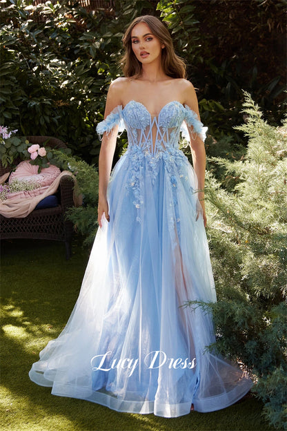 Mesh Applique Grace Line A Evening Dress Wedding Party Prom Dresses Elegant Woman Sharon Happy Graduation Womens Gown Customized