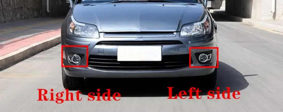 Left Right Chrome Front Bumper Fog Lamp Light Cover Fog Light Cover Fits Citroen C4  2008 2009 2010 2011