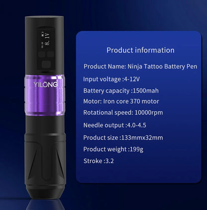 From US Tattoo Kit  YILONG Tattoo Pen Kit For Permanent Makeup Tattoo Machine Kit Wireless Tattoo Power Supply Tattoo Gun Kit