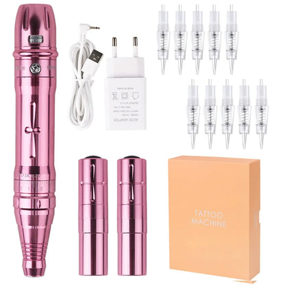 New Wireless PMU Tattoo Machine Permanent Makeup Microblading Eyebrow Lip Eyeliner Professiona Rotary Tattoo Pen Gun Kit