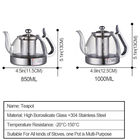 Induction Cooker Heat Resistant Glass Teapot Electromagnetic Furnace Multifunctional Filter pot Gas Stove Kettle Tea set