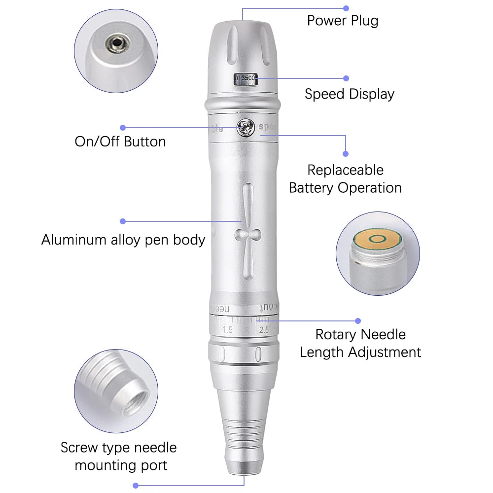 Wireless PMU Machine Kit or Disposable Sterilized Tattoo Needles for Permanent Eyebrow Lip Eyeliner Makeup Tattoo Pen Machine