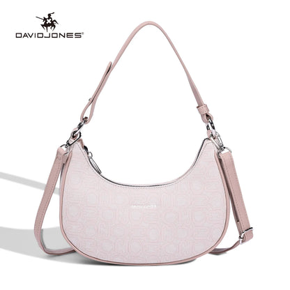 David Jones Multifunctional Women's Leather Underarm Bag Autumn Summer Trendy Crescent Bag Fashion Luxury Vintage Shoulder Bag