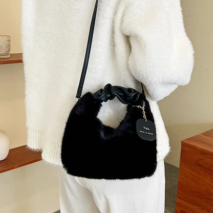 New Woman Soft Plush Handbags Shoulder Bag Fashion Autumn And Winter Korean Version Simple Crossbody Bags For Traveling Shopping