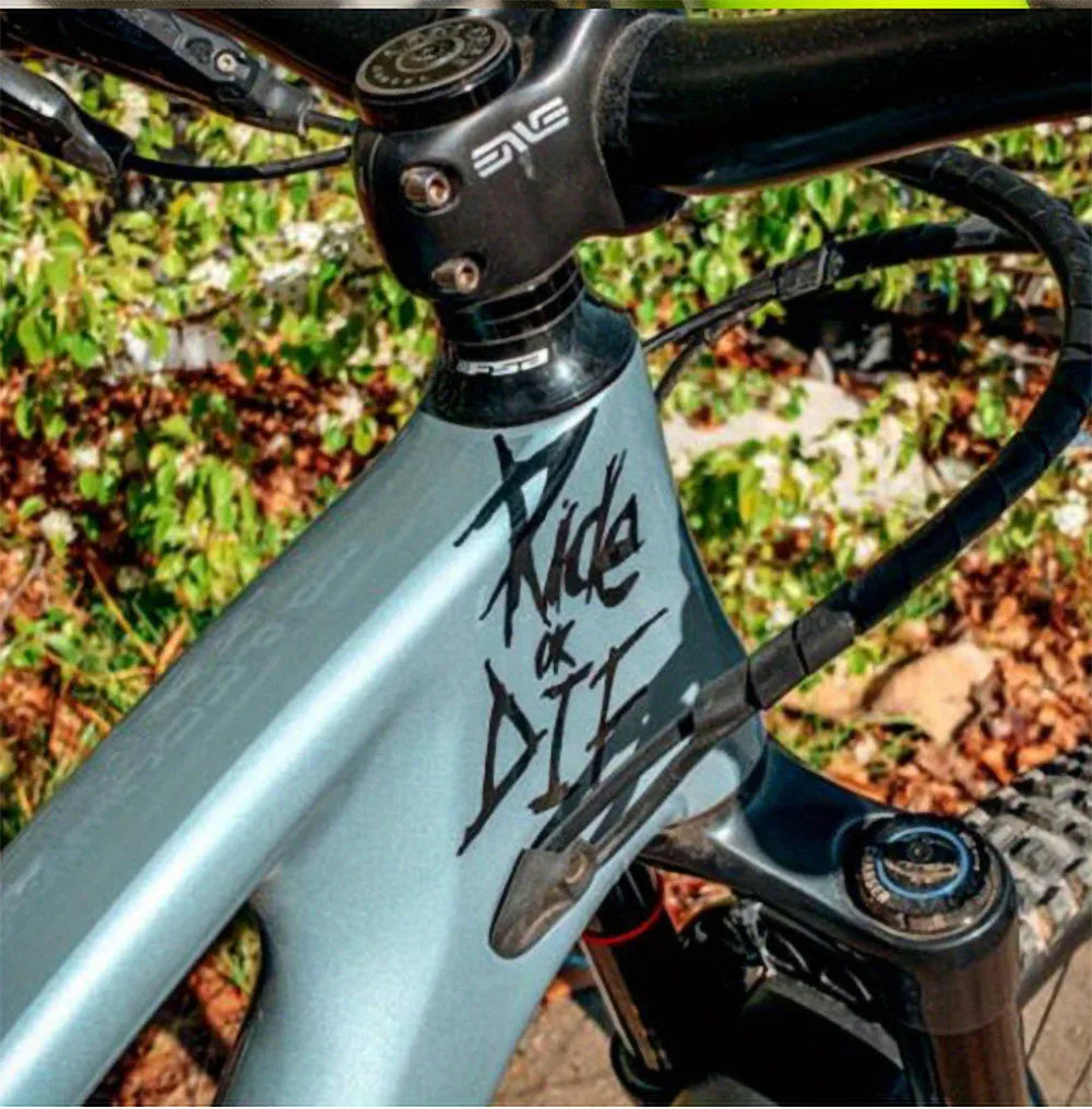 1PC/set Bike Frame Stickers Ride Or Die Top Tube Decals For MTB Bicycle Decorative Frame Bike Car Auto Motorcycle Accessories