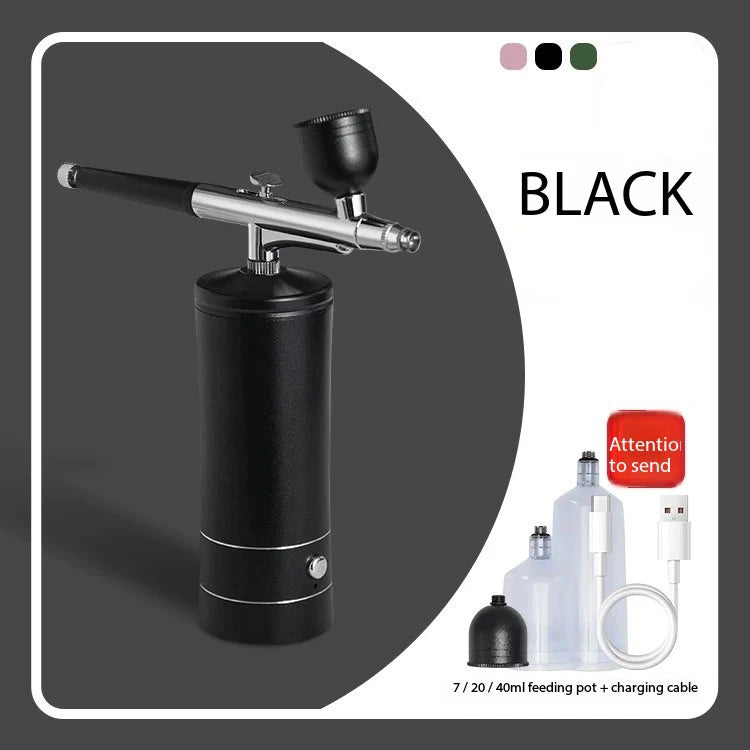 Portable airbrush set with compressor, USB charging, 0.3mm nozzle for painting, tattooing, manicure, makeup and model coloring