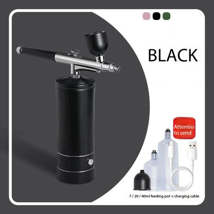 Portable airbrush set with compressor, USB charging, 0.3mm nozzle for painting, tattooing, manicure, makeup and model coloring