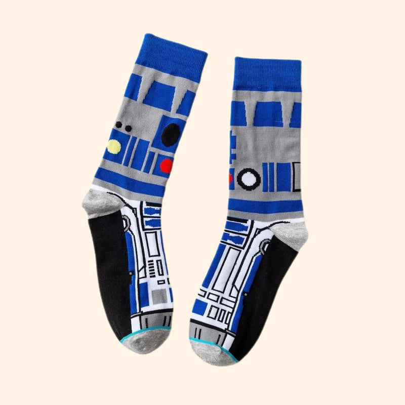 1 pair Autumn Winter Anime Socks Movie Women socks Master Yoda R2-D2 Cosplay Socks Wookiee Jedi Knight Novelty Men's Socks 37-45