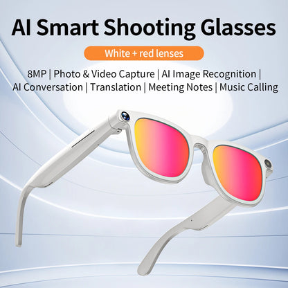 V3 AI Smart Glasses with ChatGPT, 8MP Camera Video Recording, Bluetooth Calls, Voice Wake, Music Playback Sunglasses