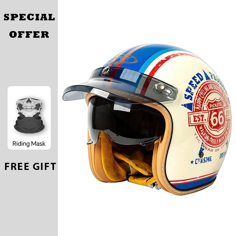 Men Women Open Face Motorcycle Helmets DOT Approved Jet Helmet Capacete De Moto ABS Material Moto Equipments ECE Certified